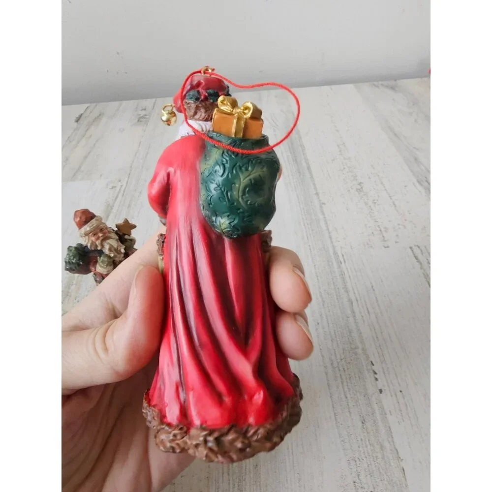 Vintage Father Christmas ornament figurine statue Xmas lantern‎ star tree